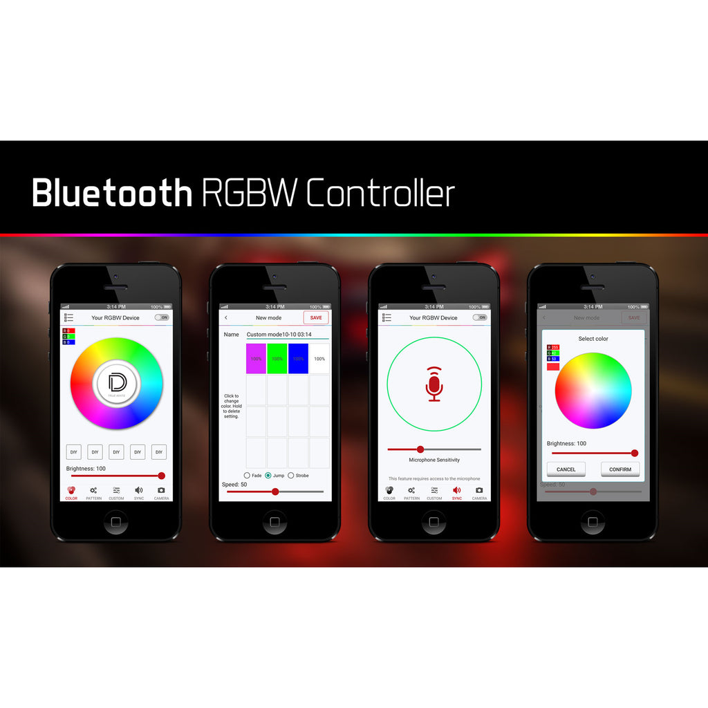 ~(0.5-Lbs.-6X6x1)~-Bluetooth-Rgbw-M8-Controller-1Ch-Diode-Dynamics