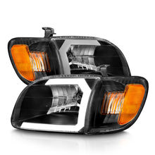 Load image into Gallery viewer, 00-04-Toyota-Tundra-(Fits-RegAcc-Cab-Only)-Crystal-Headlights-WLight-Bar-Black-WCorner-Light