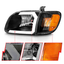 Load image into Gallery viewer, 00-04-Toyota-Tundra-(Fits-RegAcc-Cab-Only)-Crystal-Headlights-WLight-Bar-Black-WCorner-Light