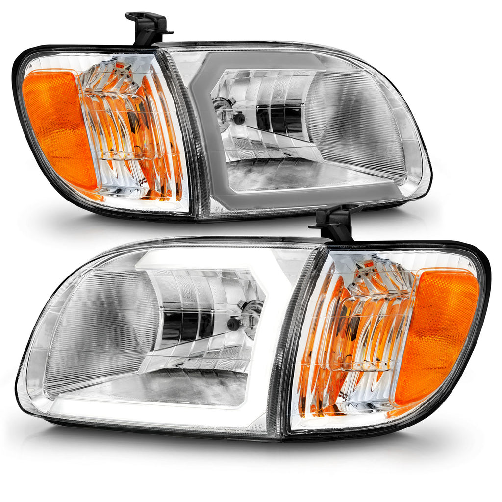 00-04-Toyota-Tundra-(RegAcc-Cab-Only)-Crystal-Headlights-WLgt-Bar-Chrome-WCorner-Lights-2Pc