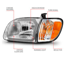 Load image into Gallery viewer, 00-04-Toyota-Tundra-(RegAcc-Cab-Only)-Crystal-Headlights-WLgt-Bar-Chrome-WCorner-Lights-2Pc