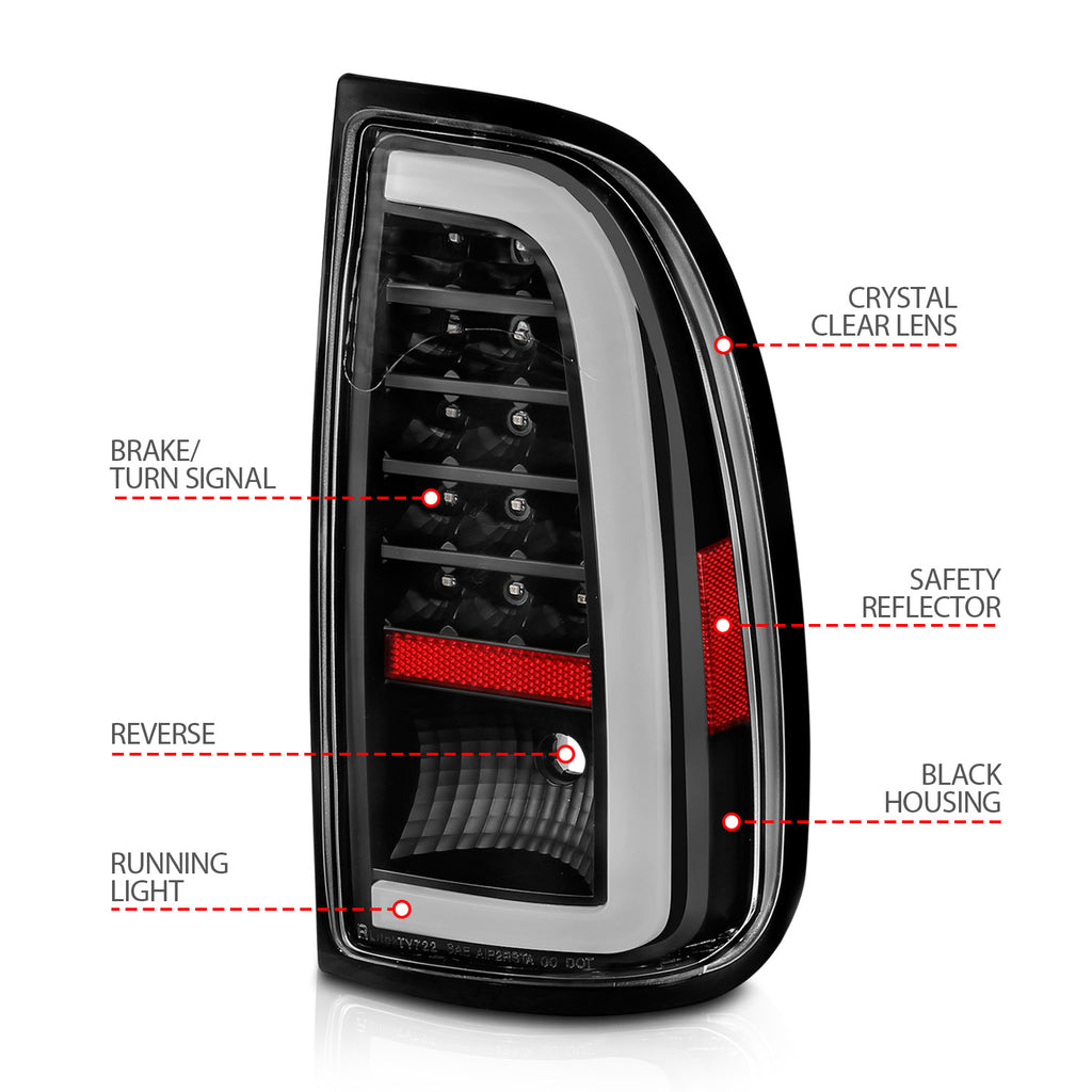 00-06-Toyota-Tundra-Led-Taillights-W-Light-Bar-Black-Housing-Clear-Lens