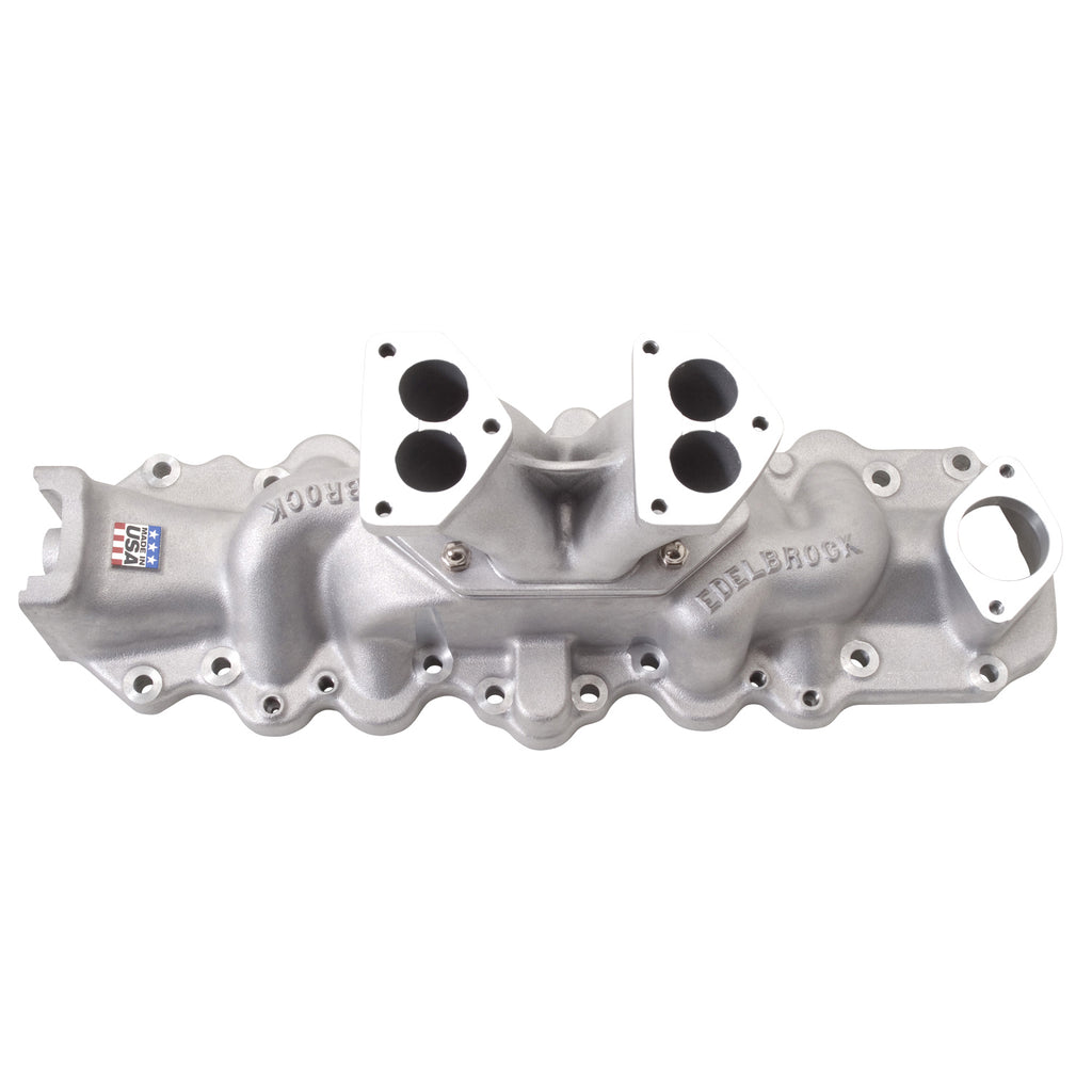 Edelbrock 1103 Slingshot Dual-Carb Intake Manifold for 1938-53 Ford Flathead for Select Ford 1 Ton Pickup, Ford 1/2 Ton Pickup, Ford 3/4 Ton Pickup, Ford Club, Ford Country Sedan, Ford Country Squire, Ford Courier Sedan Delivery, Ford Crestline, Ford
