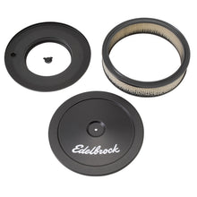 Load image into Gallery viewer, Edelbrock 1203 Pro-Flo Black 10" Round Air Cleaner with 2" Paper Element
