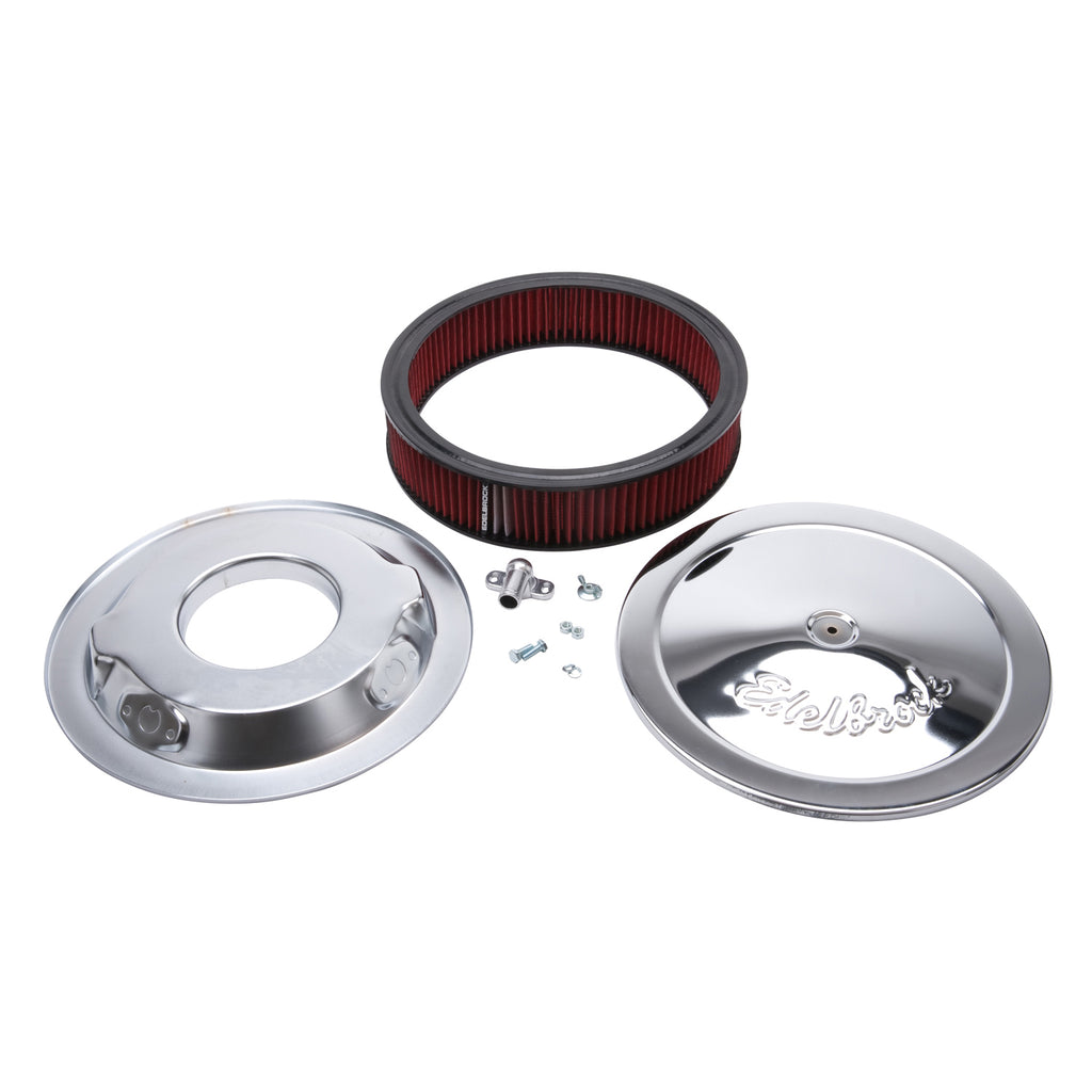 Edelbrock 1206 Pro-Flo Chrome 14" Round Air Cleaner with 3" Cotton Element