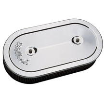 Load image into Gallery viewer, Edelbrock 1235 Pro-Flo Chrome Oval Air Cleaner for Dual-Quads - 2.5" Cotton Element