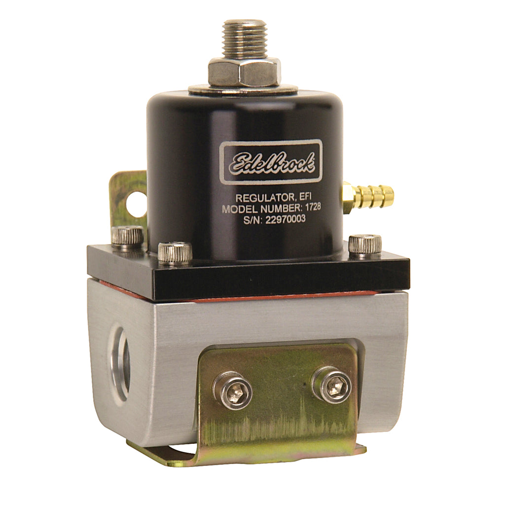 Edelbrock 1728 EFI Fuel Pressure Regulator -6 AN (180 GPH) in Black/Clear Finish