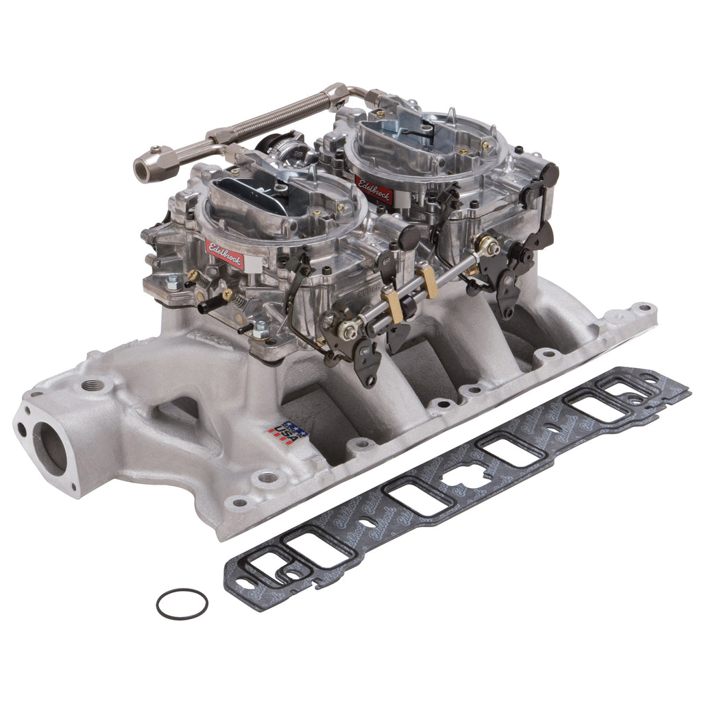 Edelbrock 2085 Engine Intake Manifold / Carburetor Kit for Select Ford Bronco, Ford Country Sedan, Ford Country Squire, Ford Custom, Ford Custom 500, Ford E-100 Econoline, Ford E-100 Econoline Club Wagon, Ford E-150 Econoline, Ford E-150 Econoline Club