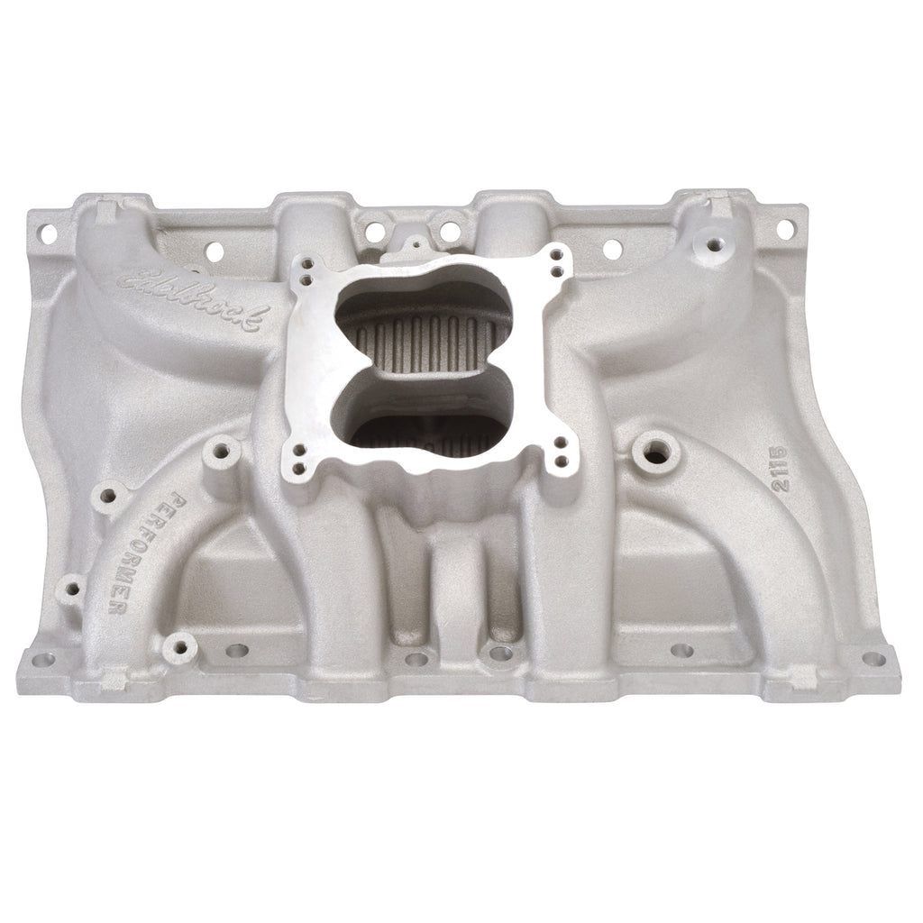 Edelbrock 2115 Performer Intake Manifold for 1968-1976 Cadillac 472-500, Satin Finish for Select Cadillac 452, Cadillac 452 A, Cadillac 452 B, Cadillac 452 C, Cadillac 452 D, Cadillac Calais, Cadillac Commercial Chassis, Cadillac DeVille, Cadillac