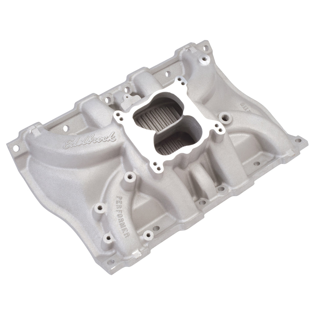 Edelbrock 2115 Performer Intake Manifold for 1968-1976 Cadillac 472-500, Satin Finish for Select Cadillac 452, Cadillac 452 A, Cadillac 452 B, Cadillac 452 C, Cadillac 452 D, Cadillac Calais, Cadillac Commercial Chassis, Cadillac DeVille, Cadillac