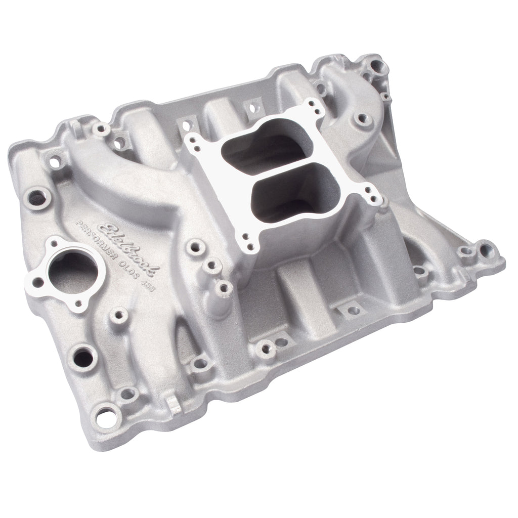 Edelbrock 2151 Performer Intake Manifold for Olds 400-455, Non-EGR, Satin for Select Buick Century, Buick Electra, Buick Estate Wagon, Buick LeSabre, Buick Riviera, GMC Transmode, Oldsmobile 442, Oldsmobile 98, Oldsmobile Custom Cruiser, Oldsmobile