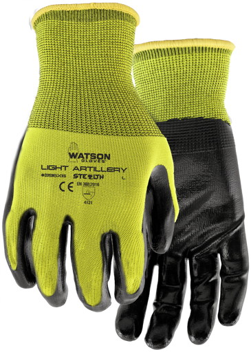 Watson Gloves 396X6-L Light Artillery Poly Liner Flat Nitrile 6 Pack - Large