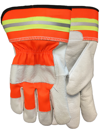 Watson Gloves 4019HV-L Hi Vis Buffalo Grain Combo - Large