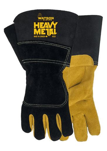 Watson Gloves _NOT_FOUND Black Velvet Split Elk Leather Gloves