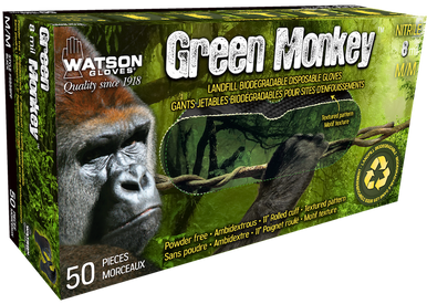 Grease Monkey _NOT_FOUND Green Monkey 8 Mil Diamond Grip Black 11" Gloves