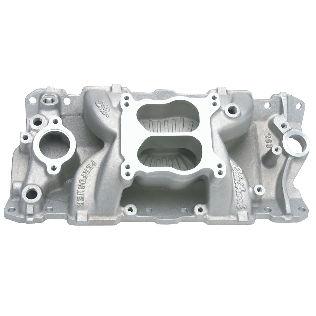 Edelbrock 2601 Performer Air-Gap Intake Manifold Small-Block Chevy for Select Avanti II, Buick Century, Buick LeSabre, Buick Regal, Buick Skylark, Checker Aerobus, Checker Deluxe, Checker Marathon, Checker Taxicab, Chevrolet 3B, Chevrolet 3C, Chevrolet
