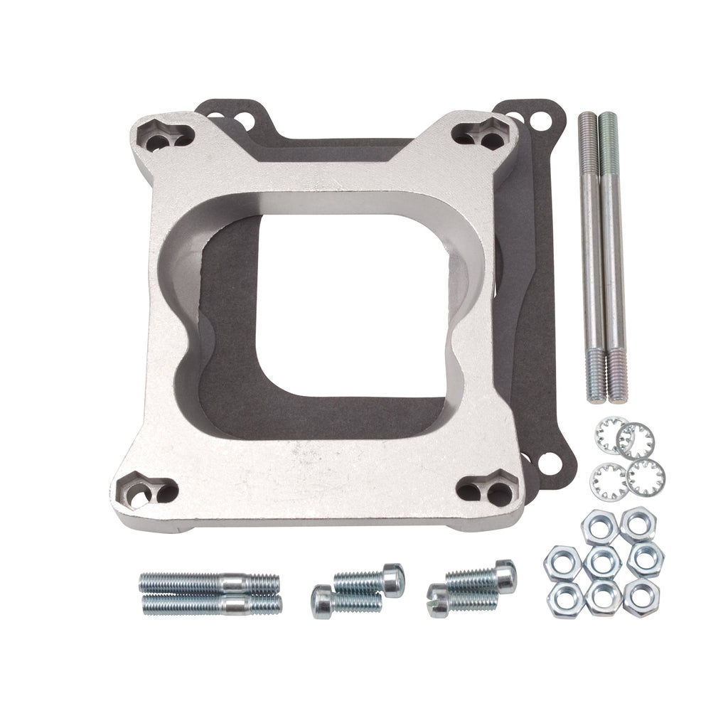 Edelbrock 2692 Carb Adapter Mounts Quadrajet to Square Bore Single-Plane Manifold