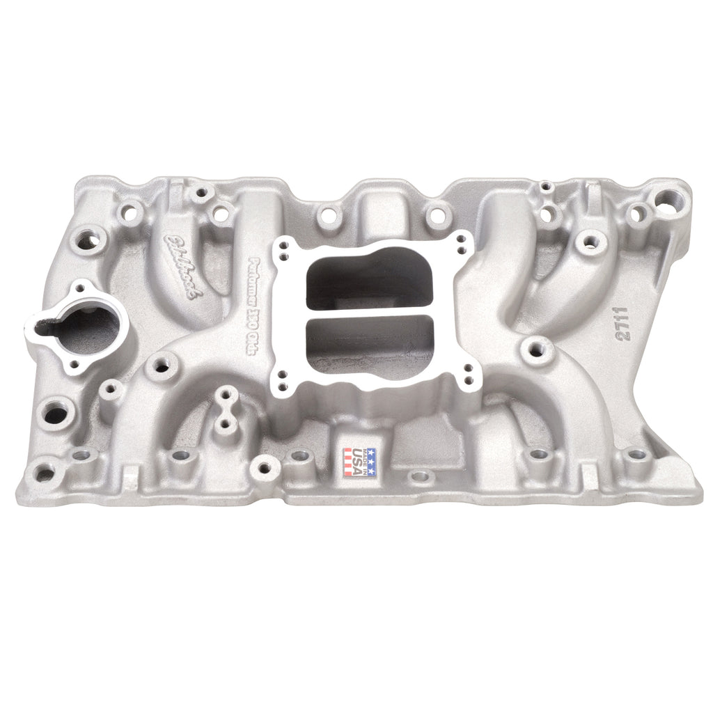 Edelbrock 2711 Performer Oldsmobile 350 Intake Manifold for Select Buick Century, Buick Electra, Buick Estate Wagon, Buick LeSabre, Buick Regal, Buick Riviera, Buick Skylark, Oldsmobile 98, Oldsmobile Custom Cruiser, Oldsmobile Cutlass, Oldsmobile