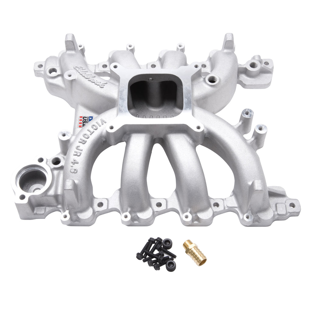 Edelbrock 2838 Victor Jr. Ford 4.6L SOHC Modular Carburetor Intake Manifold Without Electronics