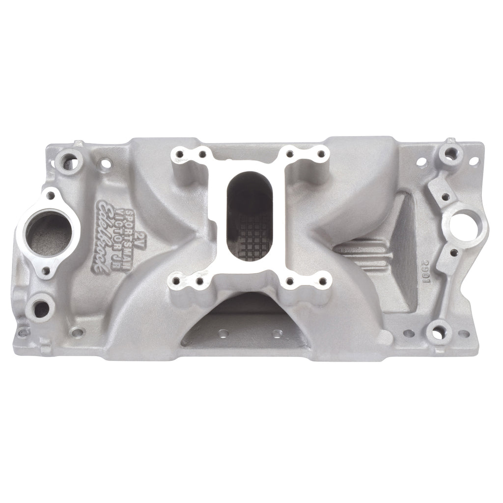 Edelbrock 2901 Victor Jr. Sportsman 2V 23 Degree Intake Manifold Small-Block Chevy