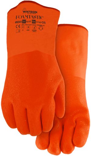 Watson Gloves 9341-OS Foamtastic Hi-Vis Orange Pvc Gauntlet