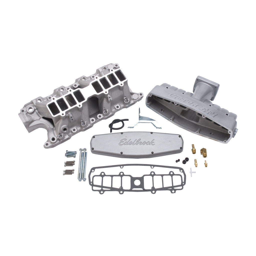 Edelbrock 2945 Engine Intake Manifold for Select Ford Bronco, Ford Country Squire, Ford E-150 Econoline, Ford E-150 Econoline Club Wagon, Ford E-250 Econoline, Ford Explorer, Ford F-150, Ford F-250, Ford LTD, Ford LTD Crown Victoria, Ford Mustang, Ford