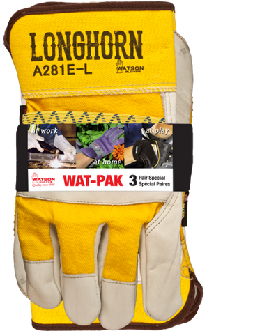 Watson Gloves A281E3 Watpak 3Pk Longhorn Grain Combo