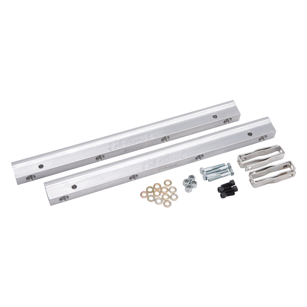 Edelbrock 3620 Fuel Rail Kit for Small-Block Ford -6 AN in Clear Finish