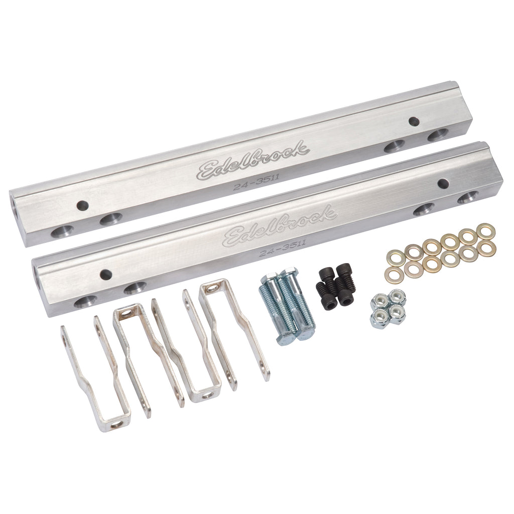 Edelbrock 3641 Fuel Rail Kit for Small-Block Chrysler 340/360 -6 AN in Clear Finish