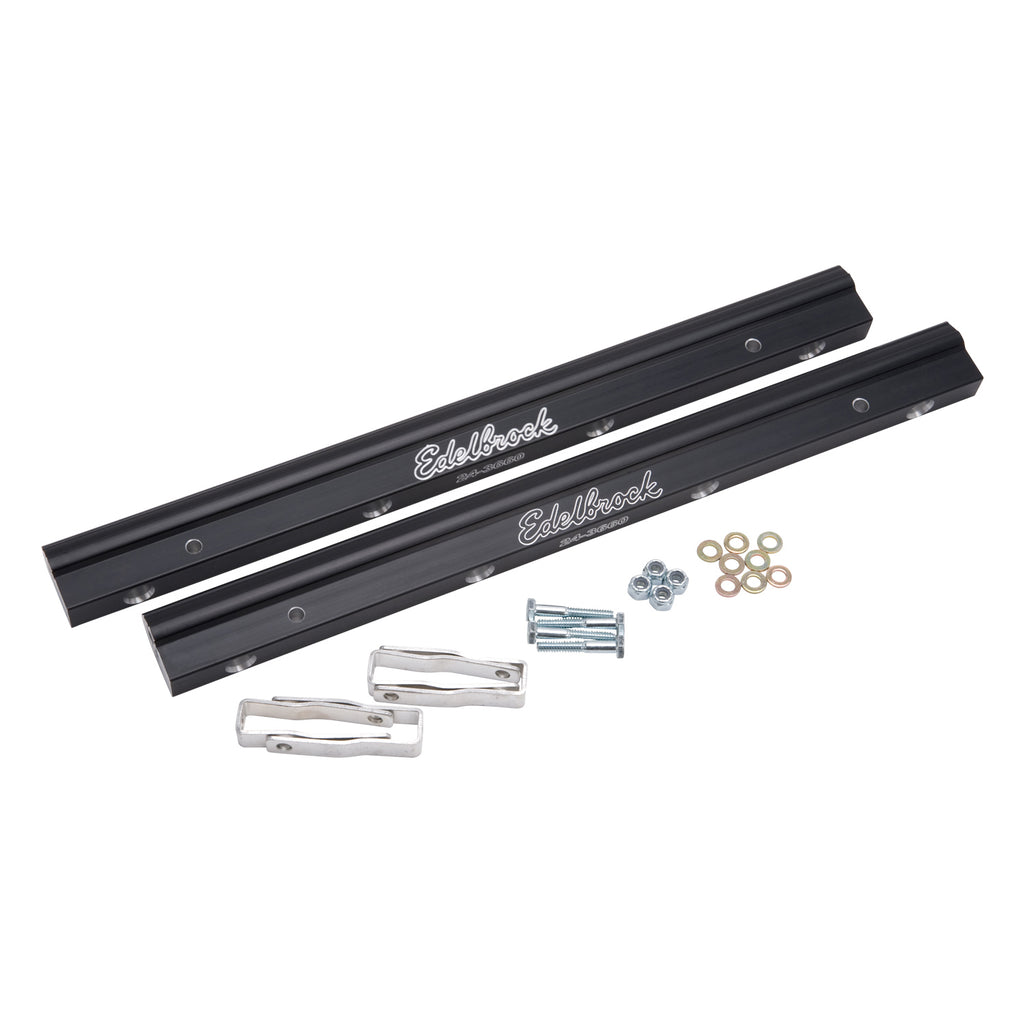 Edelbrock 3660 Fuel Rail Kit for Small-Block Chrysler Gen II 426-572 HEMI -8 AN in Black Finish
