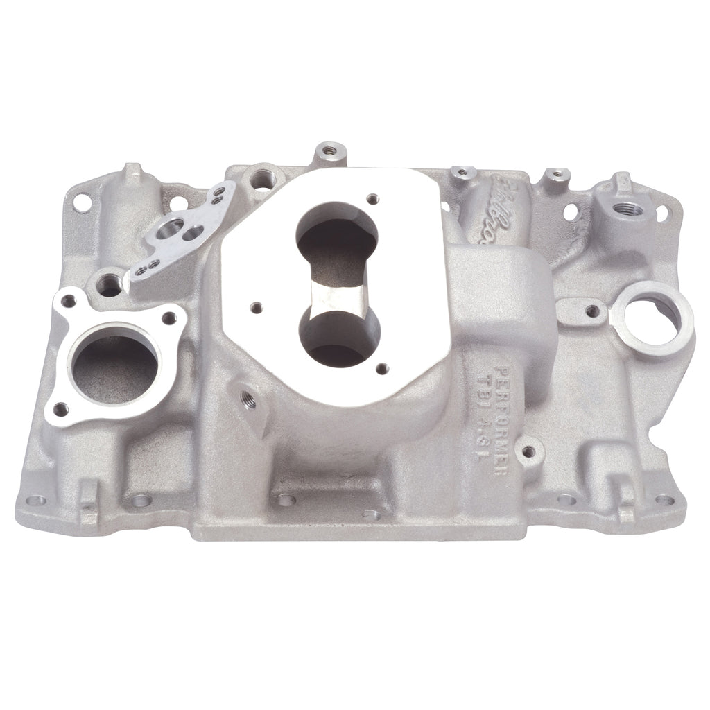 Edelbrock 3713 Performer Small-Block Chevy 4.3L T.B.I. V6 Intake Manifold for Select Chevrolet Astro, Chevrolet C1500, Chevrolet C2500, Chevrolet Caprice, Chevrolet El Camino, Chevrolet G10, Chevrolet G20, Chevrolet G30, Chevrolet K1500, Chevrolet K2500,