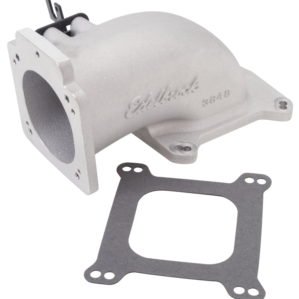 Edelbrock 3848 Ultra Low Profile Universal Intake Elbow - 90mm T.B. to 4150 Flange