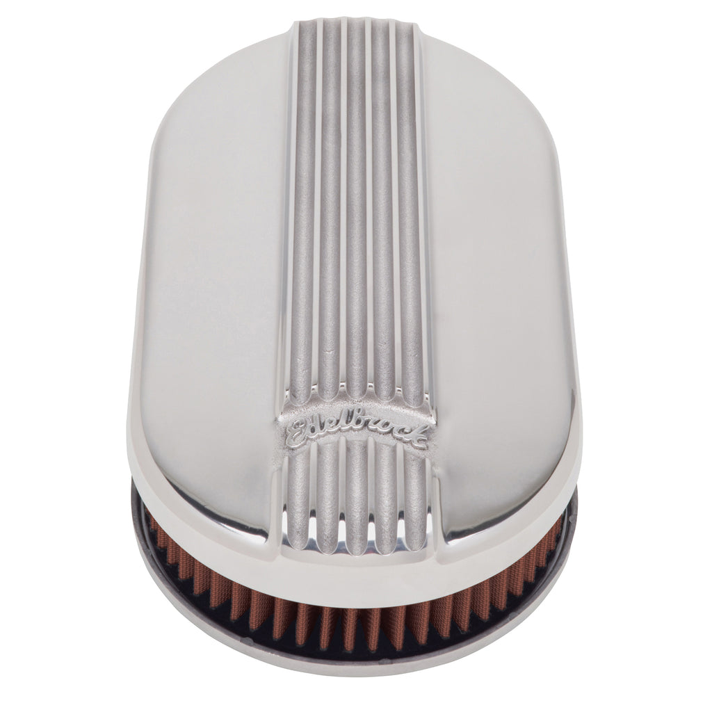 Edelbrock 4115 Classic Series Polished Small Oval Air Cleaner for Single 4-bbl Carb