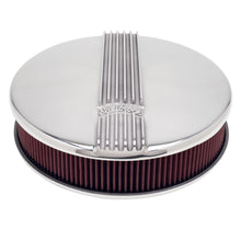Load image into Gallery viewer, Edelbrock 4117 Classic Series Polished Round Air Cleaner for Single 4-bbl Carb - 3" Element