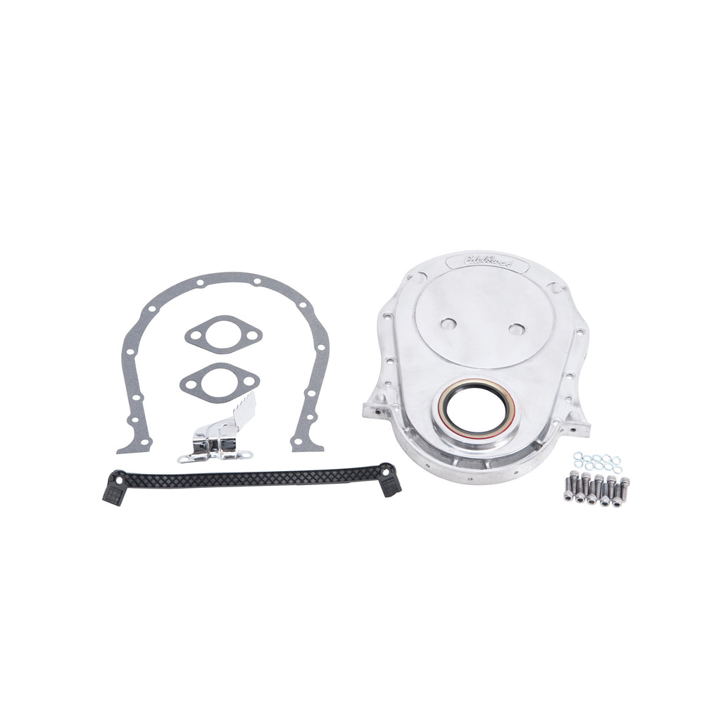 Edelbrock 4241 Chevy B/B Front Cover for Select Chevrolet Bel Air, Chevrolet Biscayne, Chevrolet Blazer, Chevrolet Brookwood, Chevrolet C10, Chevrolet C10 Pickup, Chevrolet C10 Suburban, Chevrolet C20, Chevrolet C20 Pickup, Chevrolet C20 Suburban,
