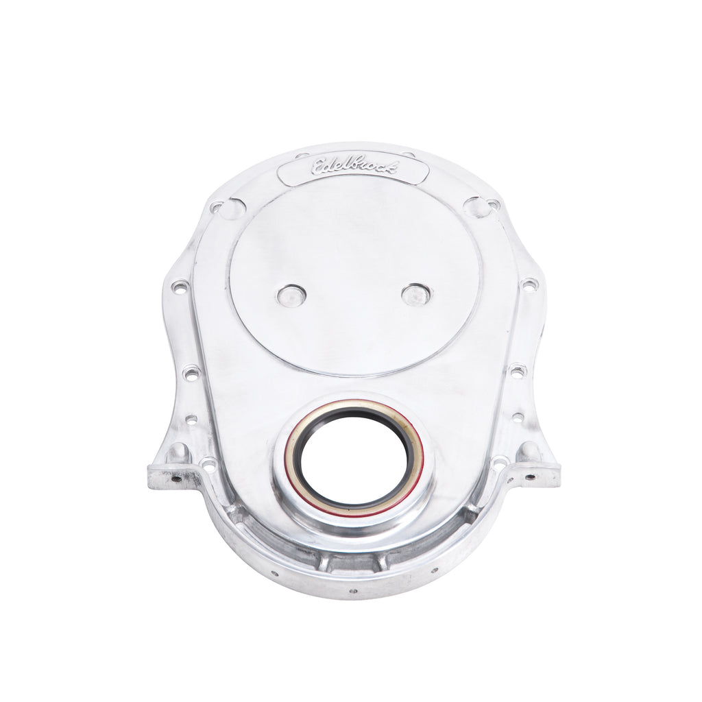 Edelbrock 4241 Chevy B/B Front Cover for Select Chevrolet Bel Air, Chevrolet Biscayne, Chevrolet Blazer, Chevrolet Brookwood, Chevrolet C10, Chevrolet C10 Pickup, Chevrolet C10 Suburban, Chevrolet C20, Chevrolet C20 Pickup, Chevrolet C20 Suburban,