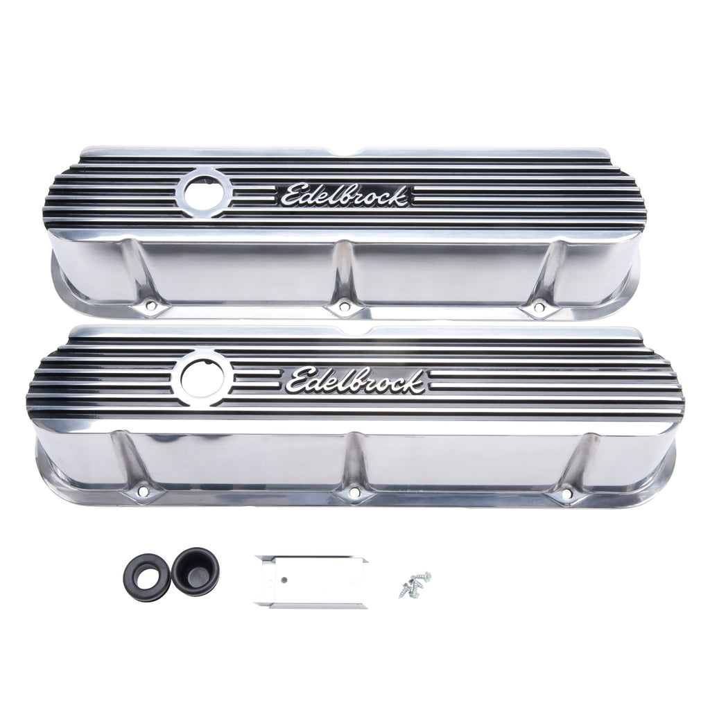 Edelbrock 4264 Elite II Valve Covers for Ford 289/302/351W (except Boss). for Select Ford 300, Ford Bronco, Ford Country Sedan, Ford Country Squire, Ford Custom, Ford Custom 500, Ford E-100 Econoline, Ford E-100 Econoline Club Wagon, Ford E-150