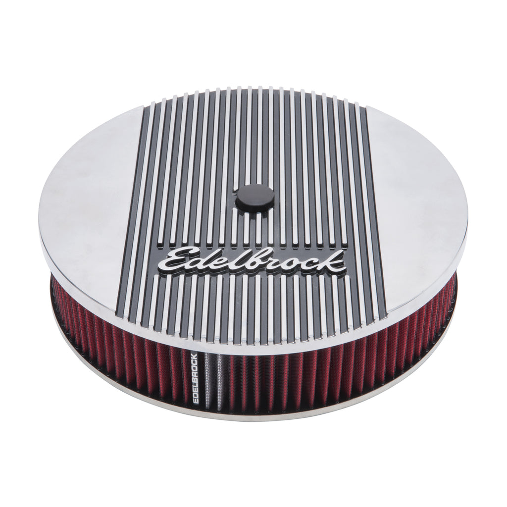 Edelbrock 4268 Elite 2 Series Polished 14" Round Air Cleaner - 3" Pro-Flo Element