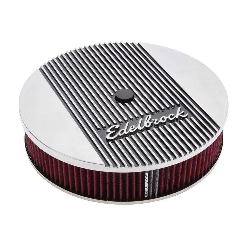 Edelbrock 4268 Elite 2 Series Polished 14" Round Air Cleaner - 3" Pro-Flo Element