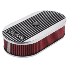 Load image into Gallery viewer, Edelbrock 4273 Elite 2 Series Polished Oval Air Cleaner for Single 4-bbl Carb - 2.5" Element