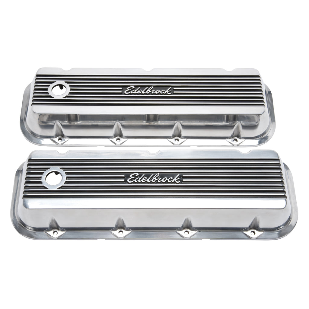 Edelbrock 4275 Elite II Valve Covers for Chevy Big-Block V8 1965 & Later. for Select Chevrolet Bel Air, Chevrolet Biscayne, Chevrolet Blazer, Chevrolet Brookwood, Chevrolet C10, Chevrolet C10 Pickup, Chevrolet C10 Suburban, Chevrolet C20, Chevrolet C20