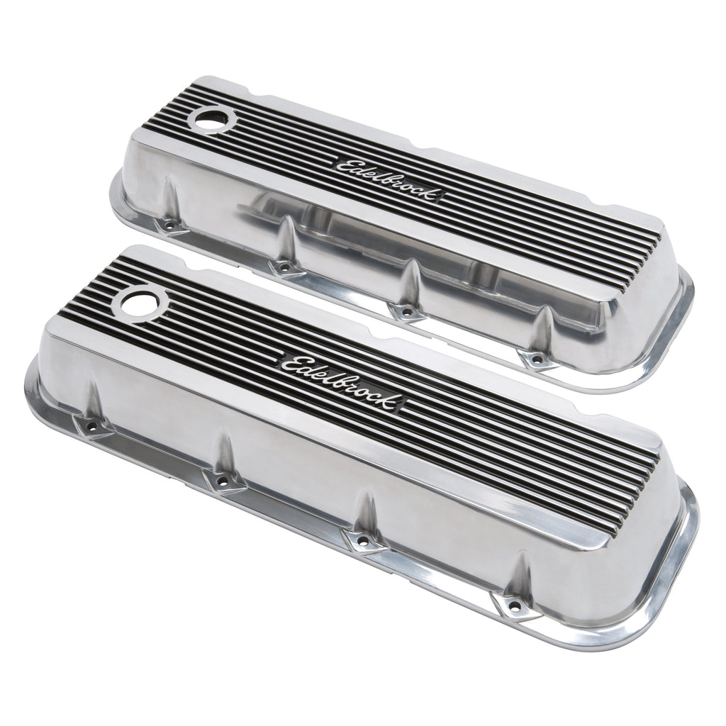 Edelbrock 4275 Elite II Valve Covers for Chevy Big-Block V8 1965 & Later. for Select Chevrolet Bel Air, Chevrolet Biscayne, Chevrolet Blazer, Chevrolet Brookwood, Chevrolet C10, Chevrolet C10 Pickup, Chevrolet C10 Suburban, Chevrolet C20, Chevrolet C20