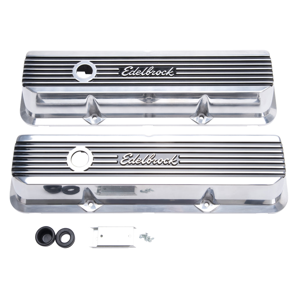 Edelbrock 4277 Elite II Valve Covers for Ford FE 1958-1976 for Select Edsel Citation, Edsel Corsair, Edsel Ranger, Edsel Villager, Ford 300, Ford Club, Ford Country Sedan, Ford Country Squire, Ford Courier Sedan Delivery, Ford Custom, Ford Custom 300,