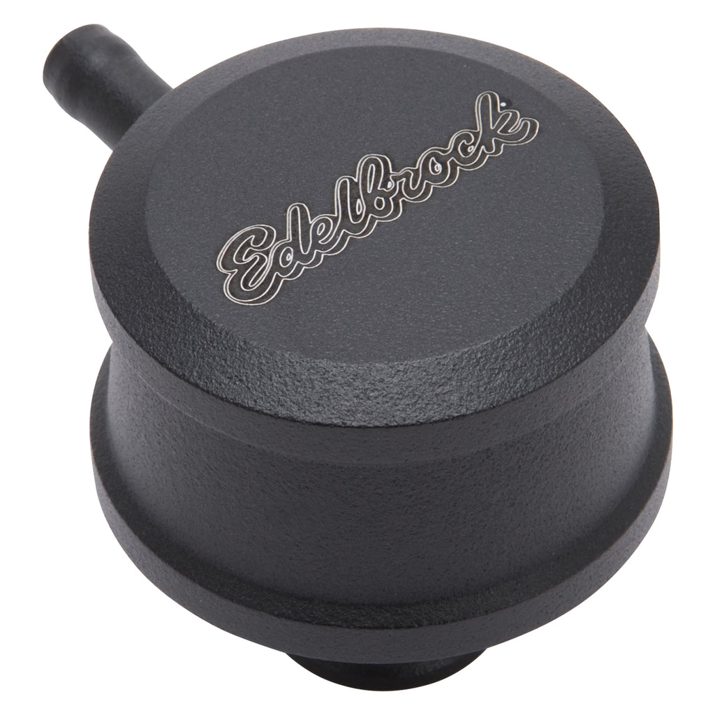 Edelbrock 4406 Round Push-in Breather Look PCV Billet Aluminum - Black