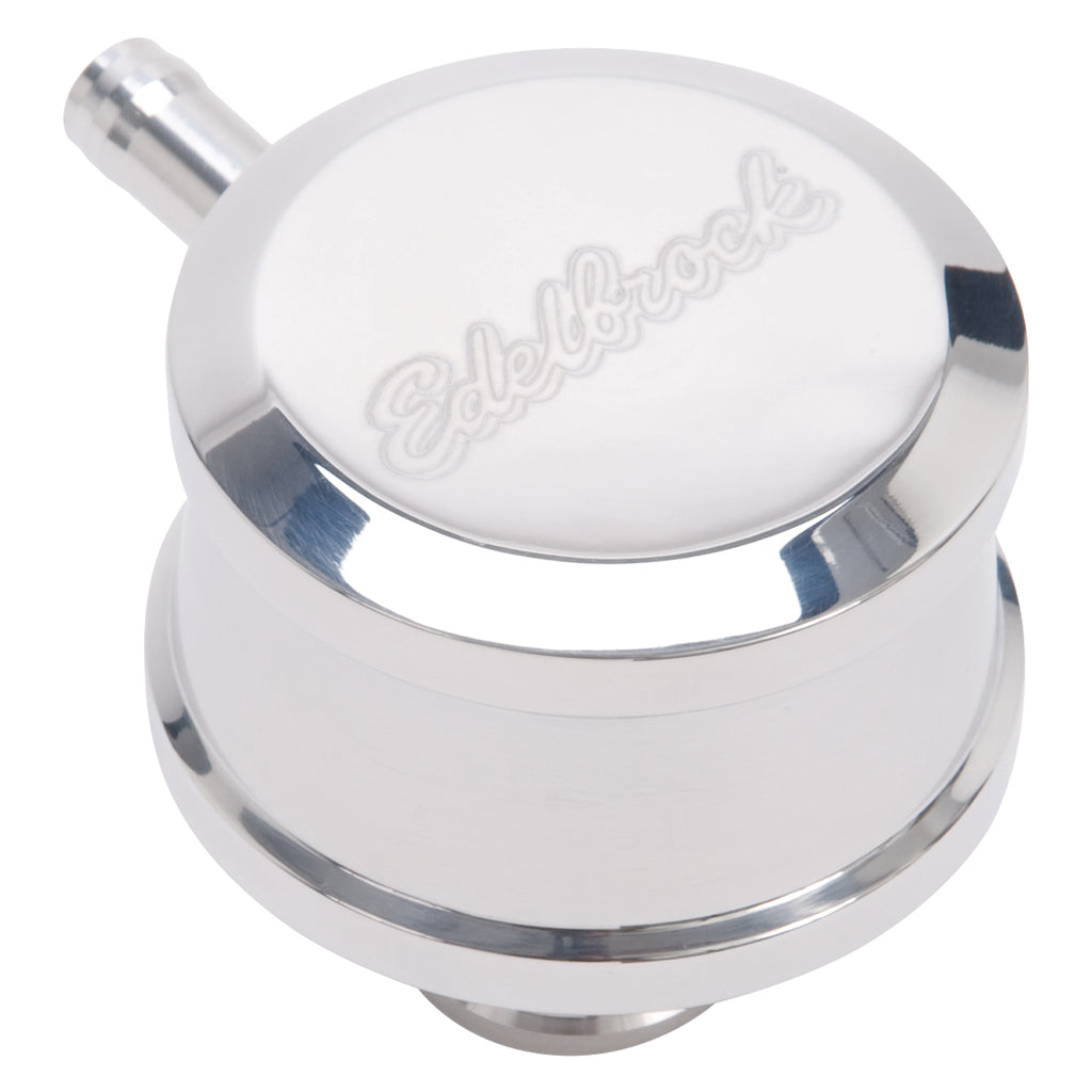 Edelbrock 4407 Round Push-in Breather Look PCV Billet Aluminum Polished