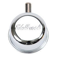 Load image into Gallery viewer, Edelbrock 4410 Signature Series Chrome Round push-in Breather with 90Â° vent Nipple