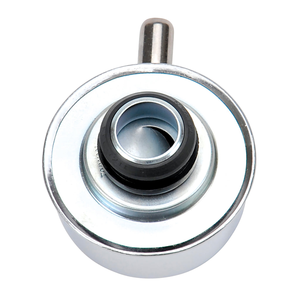 Edelbrock 4410 Signature Series Chrome Round push-in Breather with 90Â° vent Nipple
