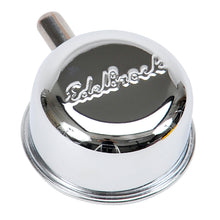 Load image into Gallery viewer, Edelbrock 4410 Signature Series Chrome Round push-in Breather with 90Â° vent Nipple