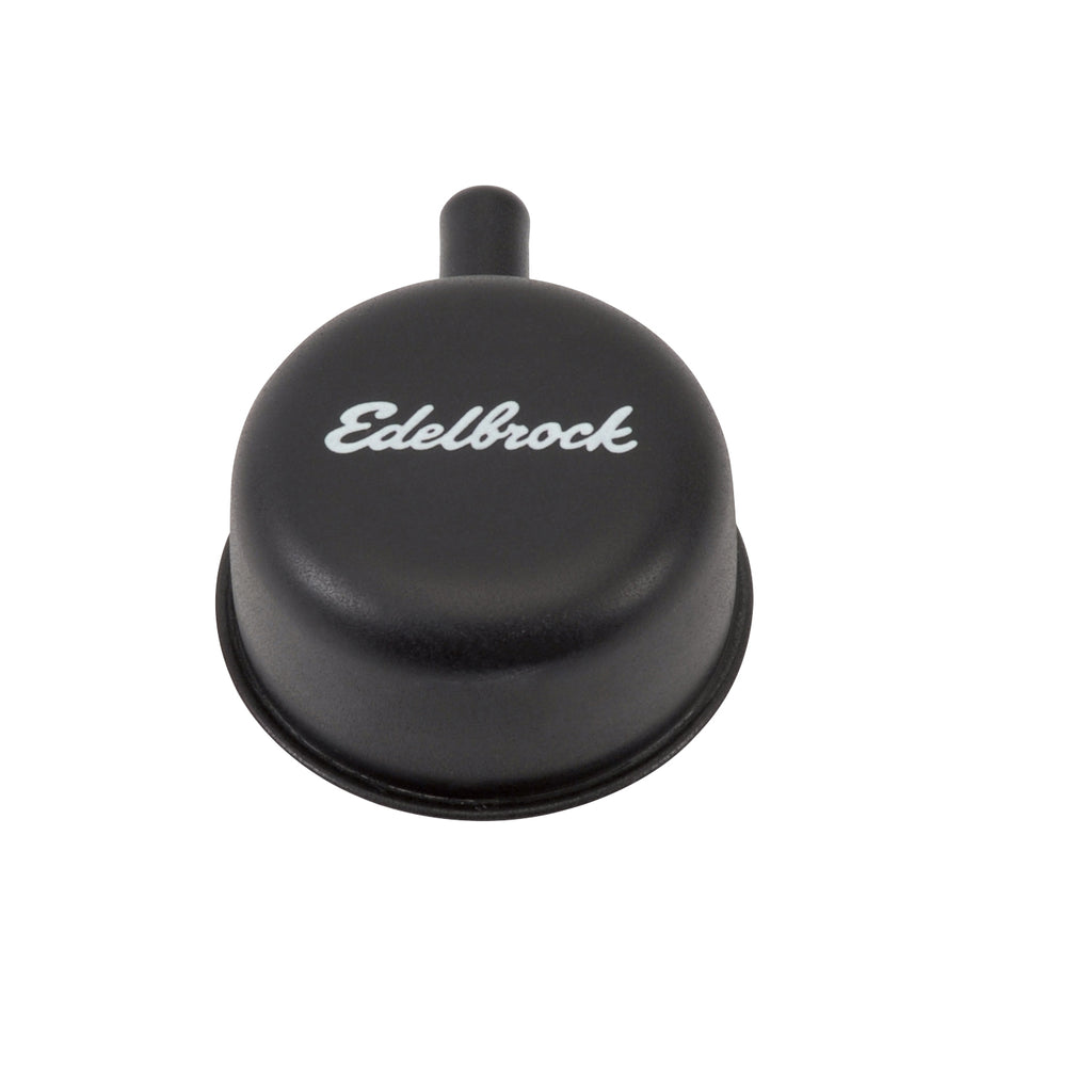 Edelbrock 4413 Signature Series Crankcase Breather Cap #4413 W/ 90 Degree Vent Nipple