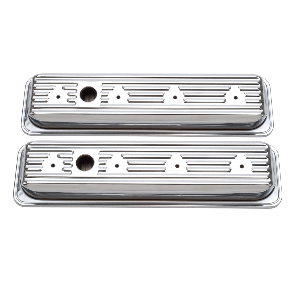 Edelbrock 4446 Signature Series Valve Covers for Chevrolet 262-400 87-95 Centerbolt